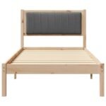 Bed Frame with Upholstered Headboard Dark Grey 90 x 190 cm
