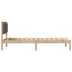 Bed Frame with Upholstered Headboard Dark Grey 90 x 190 cm