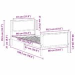 Bed Frame with Headboard Dark Grey 90 x 190 cm Fabric