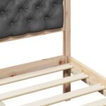 Bed Frame with Headboard Dark Grey 90 x 190 cm Solid Pine Wood