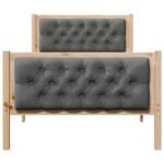 Bed Frame with Headboard Dark Grey 90 x 190 cm Solid Pine Wood