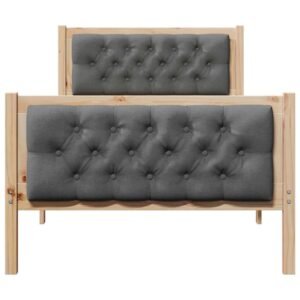 Bed Frame with Headboard Dark Grey 90 x 190 cm Solid Pine Wood