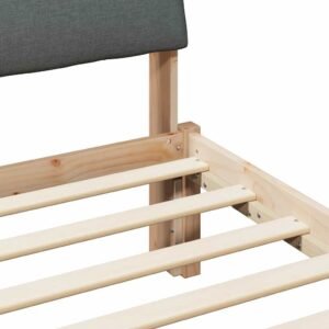 Bed frame Brown and dark grey 150 x 200 cm Solid pine wood