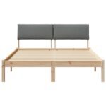 Bed frame Brown and dark grey 150 x 200 cm Solid pine wood