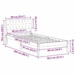 Bed frame Brown and dark grey 90 x 190 cm Solid pine wood