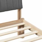 Bed frame Brown and dark grey 135 x 190 cm Solid pine wood
