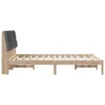 Bed Frame with Upholstered Headboard Brown 135 x 190 cm