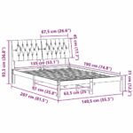 Bed Frame with Upholstered Headboard Brown 135 x 190 cm