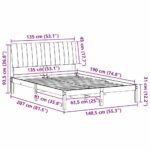 Bed Frame with Headboard Brown 135 x 190 cm Solid Pine Wood