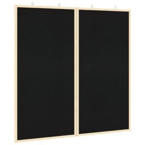 Bulletin Board Folding Black 80 x 80 x 1.4 cm Solid pine wood