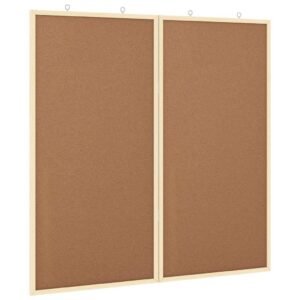 Bulletin Board Folding Brown 80 x 80 x 1.4 cm Solid pine wood