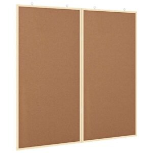 Bulletin Board Folding Brown 100 x 100 x 1.4 cm Solid pine wood