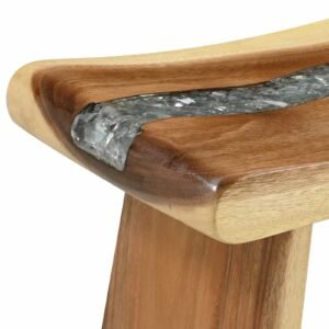 Shower Stool Natural 50 x 30 x 44 cm Solid Suar Wood