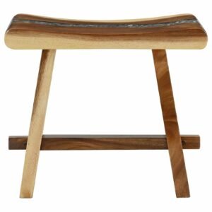Shower Stool Natural 50 x 30 x 44 cm Solid Suar Wood