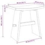 Bathroom Stool Brown 50 x 29.5 x 50.5 cm Solid Teak Wood