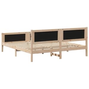 Bed Frame with Headboard Dark Grey 180 x 200 cm Fabric