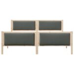 Bed Frame with Headboard Dark Grey 180 x 200 cm Fabric