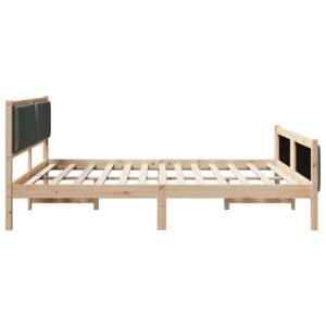 Bed Frame with Headboard Dark Grey 180 x 200 cm Fabric