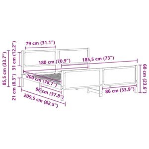 Bed Frame with Headboard Dark Grey 180 x 200 cm Fabric