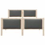 Bed Frame with Headboard Dark Grey 150 x 200 cm Fabric