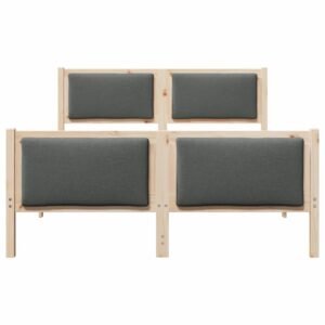 Bed Frame with Headboard Dark Grey 150 x 200 cm Fabric