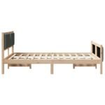 Bed Frame with Headboard Dark Grey 150 x 200 cm Fabric