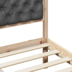 Bed Frame with Headboard Dark Grey 180 x 200 cm Solid Pine Wood