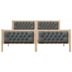 Bed Frame with Headboard Dark Grey 180 x 200 cm Solid Pine Wood