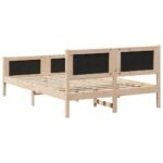 Bed Frame with Headboard Dark Grey 150 x 200 cm Solid Pine Wood