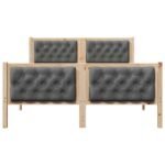 Bed Frame with Headboard Dark Grey 150 x 200 cm Solid Pine Wood