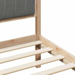 Bed frame Brown and dark grey 150 x 200 cm Solid pine wood