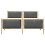 Bed frame Brown and dark grey 150 x 200 cm Solid pine wood