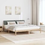 Bed frame Brown and dark grey 180 x 200 cm Solid pine wood