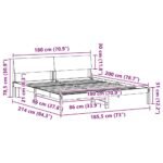 Bed frame Brown and dark grey 180 x 200 cm Solid pine wood