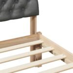 Bed frame Brown and dark grey 180 x 200 cm Solid pine wood