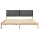 Bed frame Brown and dark grey 180 x 200 cm Solid pine wood