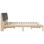 Bed frame Brown and dark grey 180 x 200 cm Solid pine wood