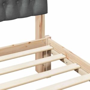 Bed Frame with Upholstered Headboard Brown 180 x 200 cm