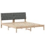 Bed Frame with Upholstered Headboard Brown 180 x 200 cm