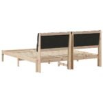 Bed Frame with Upholstered Headboard Brown 180 x 200 cm