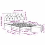 Bed Frame with Upholstered Headboard Brown 150 x 200 cm