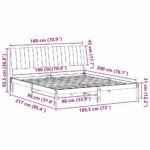 Bed Frame with Headboard Brown 180 x 200 cm Solid Pine Wood