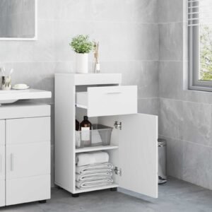 Bathroom Cabinet Set with Drawer TULUM White 37 x 31,5 x 82 cm