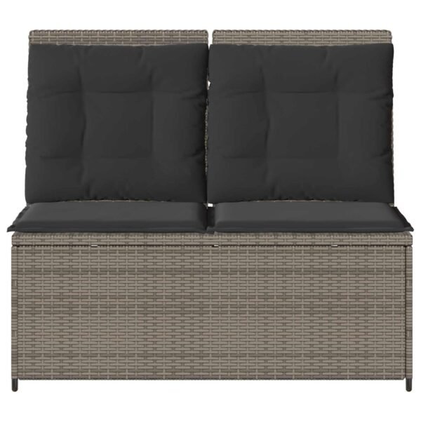Garden Bench Grey Poly Rattan