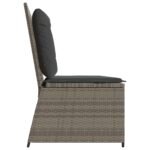 Garden Bench Grey Poly Rattan