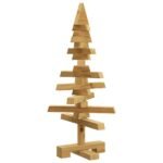 Wooden Christmas Tree with Stand Brown 60 cm Solid pine wood