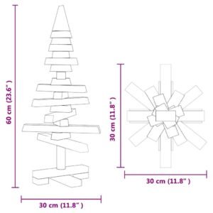 Wooden Christmas Tree with Stand Brown 60 cm Solid pine wood
