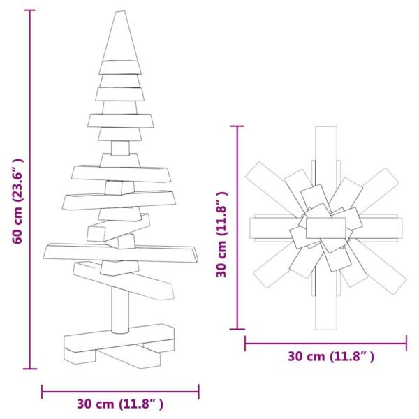 Wooden Christmas Tree with Stand Brown 60 cm Solid pine wood