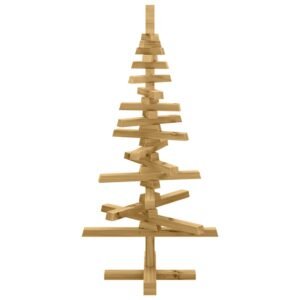 Wooden Christmas Tree with Stand Brown 90 cm Solid pine wood