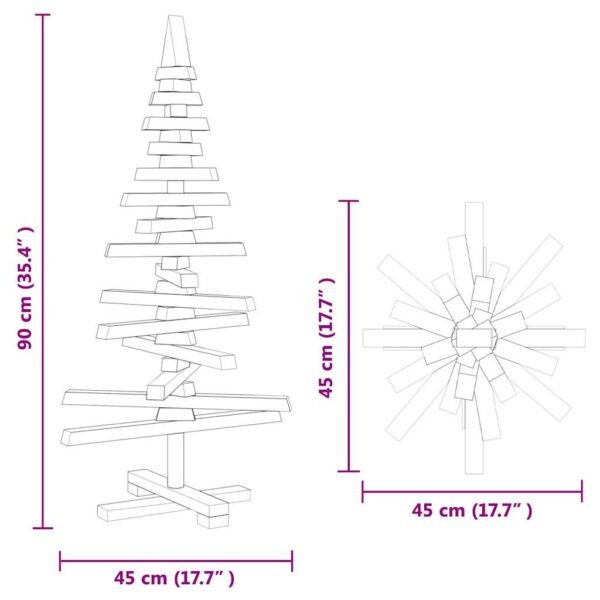 Wooden Christmas Tree with Stand Brown 90 cm Solid pine wood